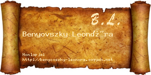 Benyovszky Leonóra névjegykártya